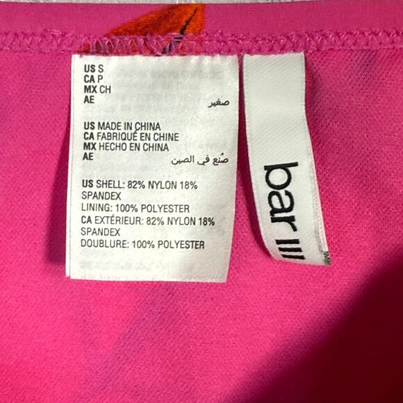 Bar III Womens High-Waist tropical  Printed Swim Bottom pink small MSRP $48 - Picture 4 of 7